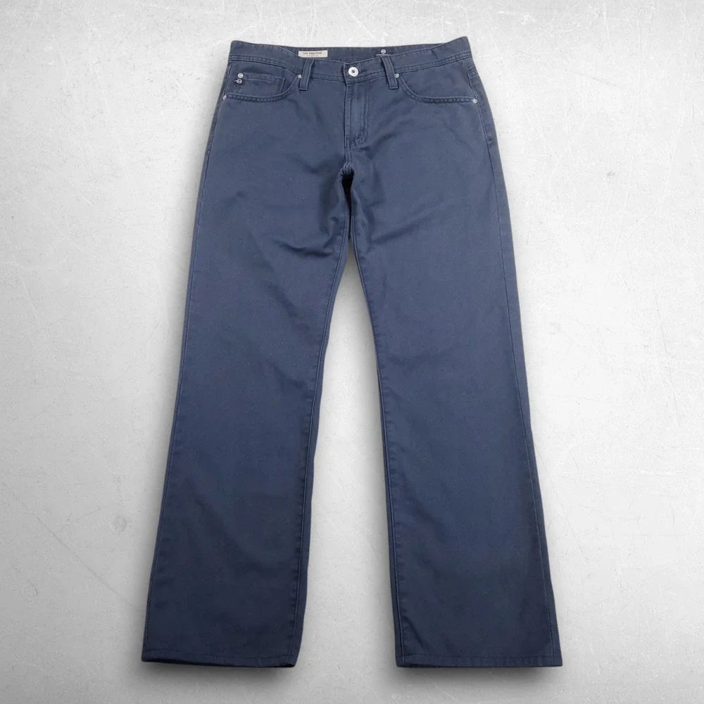 AG The Protégé Straight Leg Chino Pants Men 32R Blue 5-Pocket Designer Luxury